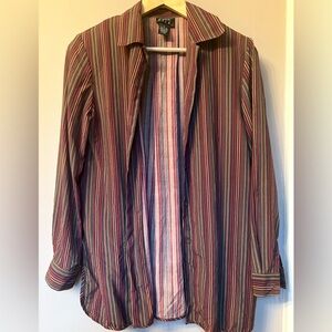 Striped Silk Three-Piece Pantsuit